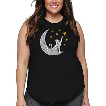 Cat Moon - Women's Plus Size Word Art Tank Top