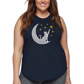 Cat Moon - Women's Plus Size Word Art Tank Top