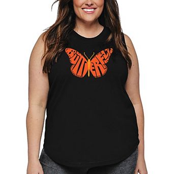 Butterfly - Women's Plus Size Word Art Tank Top