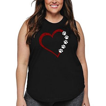 Meow Heart - Women's Plus Size Word Art Tank Top
