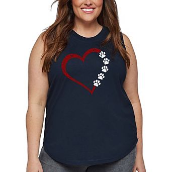 Meow Heart - Women's Plus Size Word Art Tank Top