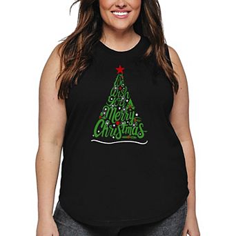 We Wish You A Merry Christmas - Women's Plus Size Word Art Tank Top
