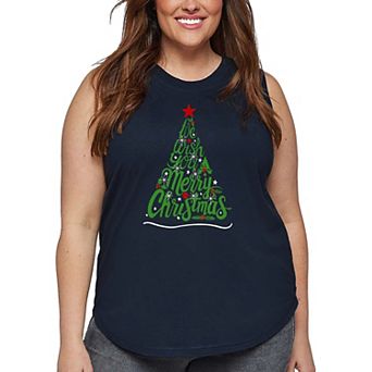 We Wish You A Merry Christmas - Women's Plus Size Word Art Tank Top