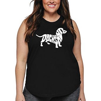 Women's Plus Size Word Art Tank Top - Dachshund