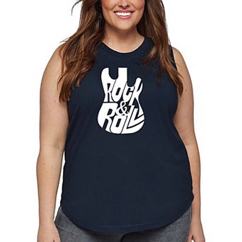 Rock And Roll Guitar - Women's Plus Size Word Art Tank Top