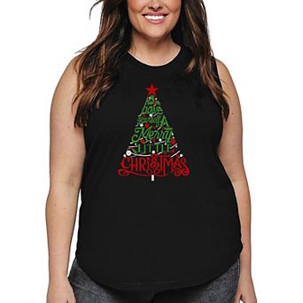 Have Yourself a Merry Little Christmas - Women's Plus Size Word Art Tank Top