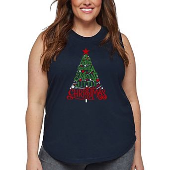 Have Yourself a Merry Little Christmas - Women's Plus Size Word Art Tank Top