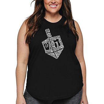 Hanukkah Dreidel - Women's Plus Size Word Art Tank Top