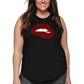 Brooklyn Lips - Women's Plus Size Word Art Tank Top