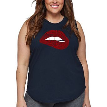 Brooklyn Lips - Women's Plus Size Word Art Tank Top