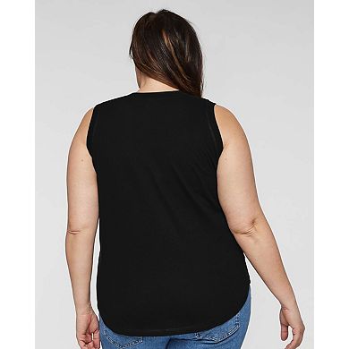 Women's Plus Size Word Art Tank Top - Santa Claus