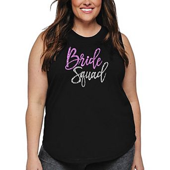 Women's Plus Size Word Art Tank Top - Bride Squad