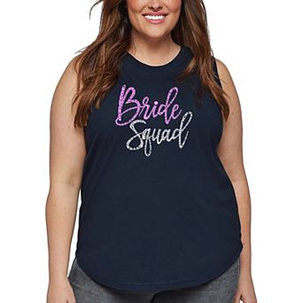 Women's Plus Size Word Art Tank Top - Bride Squad