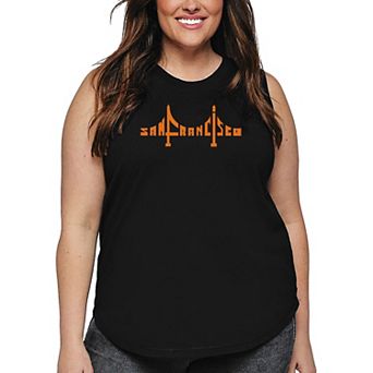Women's Plus Size Word Art Tank Top - San Francisco Bridge