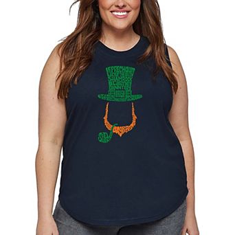 Women's Plus Size Word Art Tank Top - Leprechaun