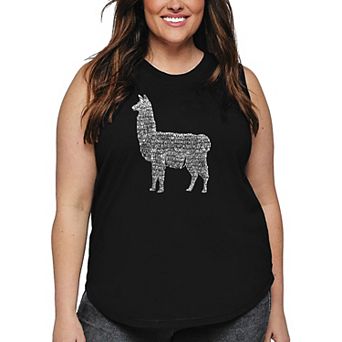 Women's Plus Size Word Art Tank Top - Llama Mama
