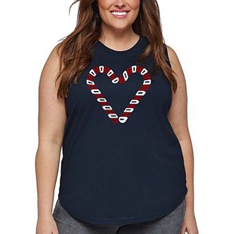 Candy Canes - Women's Plus Size Word Art Tank Top