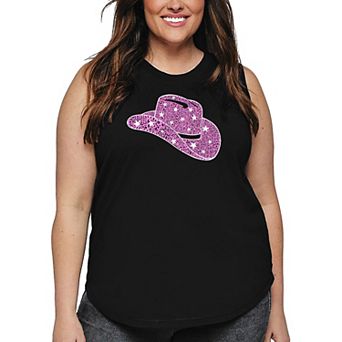 Cowgirl Hat - Women's Plus Size Word Art Tank Top