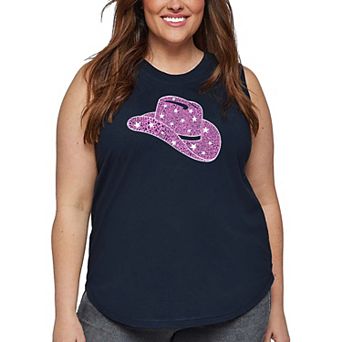 Cowgirl Hat - Women's Plus Size Word Art Tank Top
