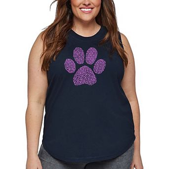Women's Plus Size Word Art Tank Top - XOXO Dog Paw