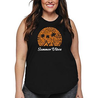 Summer Vibes - Women's Plus Size Word Art Tank Top