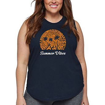 Summer Vibes - Women's Plus Size Word Art Tank Top