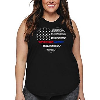 Women's Plus Size Word Art Tank Top - American Woman