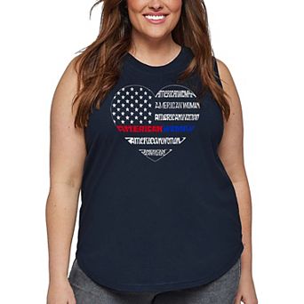 Women's Plus Size Word Art Tank Top - American Woman
