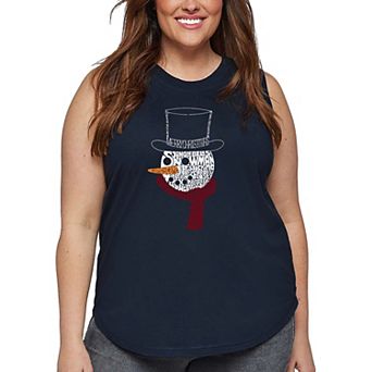 Snowman Face - Women's Plus Size Word Art Tank Top