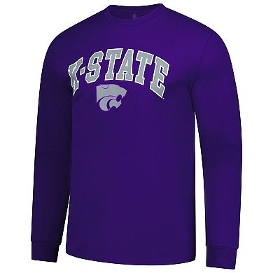 Men's Purple Kansas State Wildcats Logo Long Sleeve T-Shirt