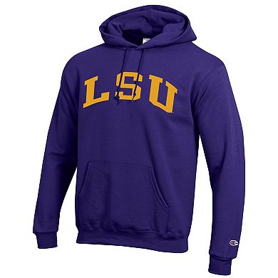 Men's Champion Purple LSU Tigers Basic Arch Fleece Pullover Hoodie