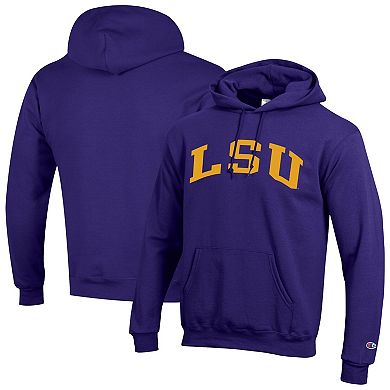 Men's Champion Purple LSU Tigers Basic Arch Fleece Pullover Hoodie