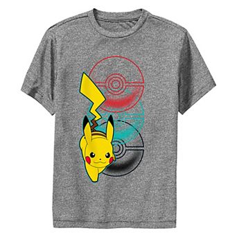 Boys 8-20 Pokemon Pikachu Pokeball Stack Graphic Performance Graphic Tee