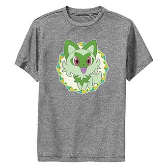 Boys 8-20 Pokemon Sprigatito Happy Pose Performance Graphic Tee