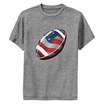 Boys 8-20 USA Flag Print Football Performance Graphic Tee