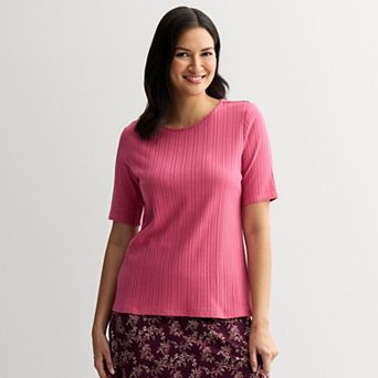 Women's Croft & Barrow® Elbow Sleeve Crew Tee