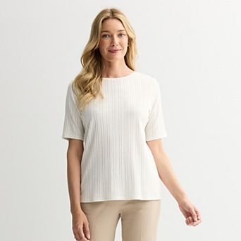 Women's Croft & Barrow® Elbow Sleeve Crew Tee
