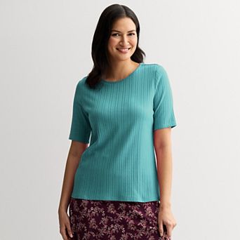 Women's Croft & Barrow® Elbow Sleeve Crew Tee