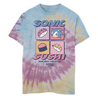 Boys 8-20 Sonic the Hedgehog Sonic Sushi Made Fresh Served Fast Graphic Tee