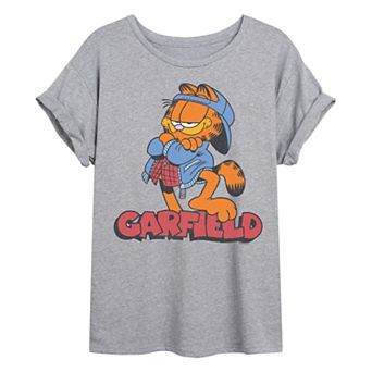 Juniors' Garfield Vintage Oversized Tee