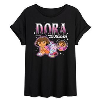 Juniors' Dora The Explorer Oversized Tee