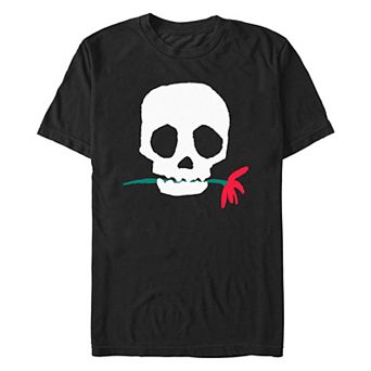 Men's Skull Holding A Rose Graphic Tee