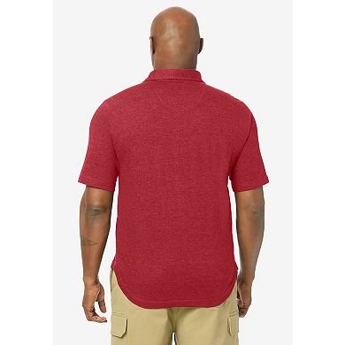 KingSize Men's Big & Tall Silver Cooling Pocket Polo