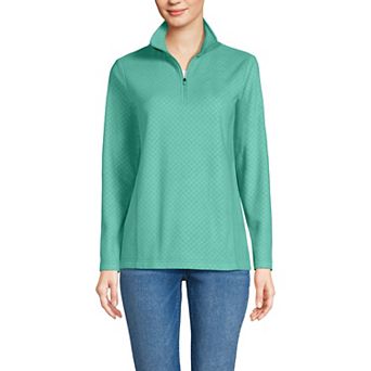Women's Lands' End Zip Mockneck Sweater