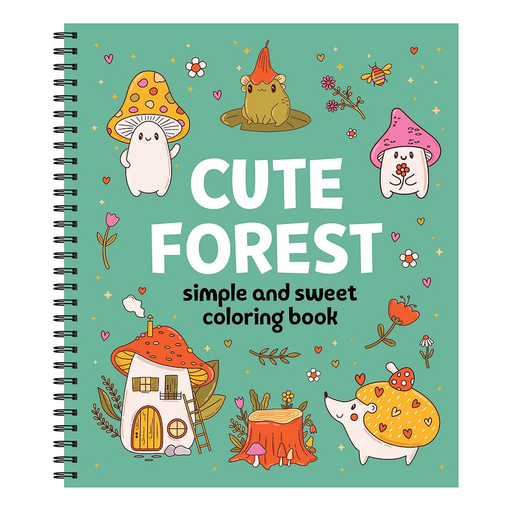 Cute Forest Simple & Sweet Spiral-Bound Coloring Book