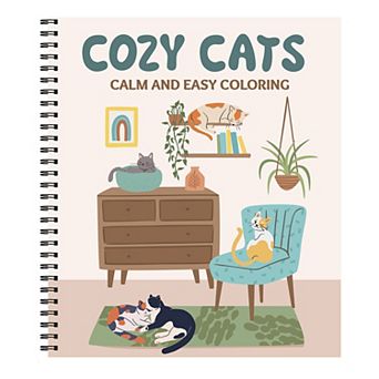Calm and Easy Coloring: Cozy Cats Spiral-Bound Activity Book