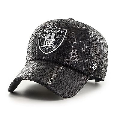 Women's '47 Black Las Vegas Raiders Dazzle Clean Up Adjustable Hat