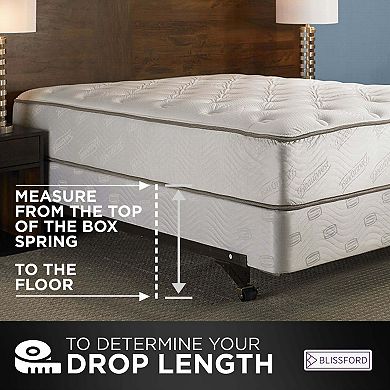 Ruffled Bed Skirt with Split Corners 14" Drop- Blissford Dust Ruffle