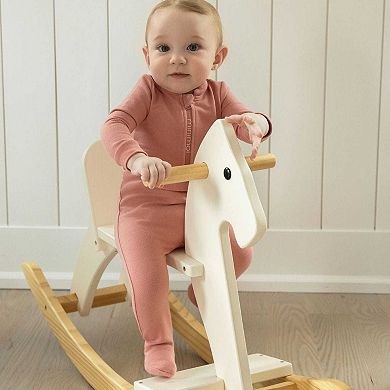 Baby Half Zip Stretch Cotton Blend Footie