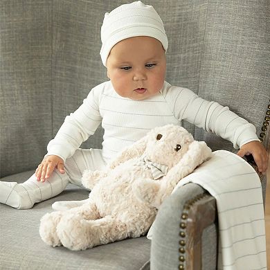 Unisex Baby Metallic Striped Side-Zipper Footie